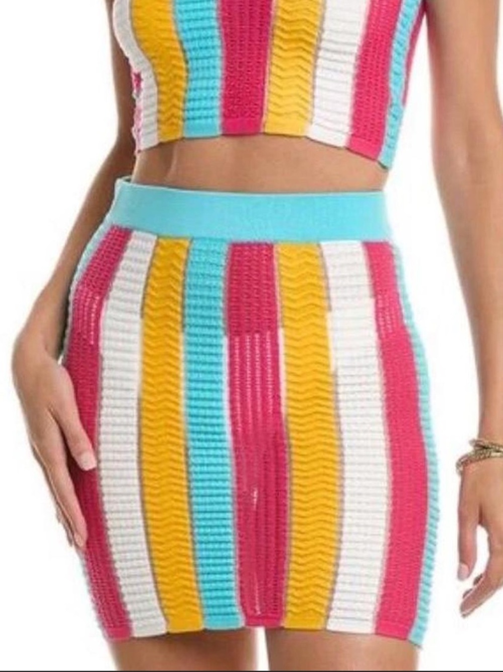 Solid & Striped Colorful Knit Striped Rosie Skirt Small NWT Resortwear